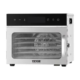 Food Dehydrator Machine, 6 Stainless Steel Trays, 400W Electric Food Dryer with Adjustable Temperature & 24-Hour Timer, Freeze Dryer for Jerky, M