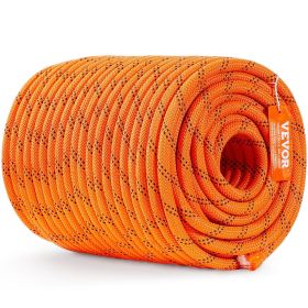 Dual-Weave Polyester Cord, 1/2 inch x 220 feet, 48-Strand, 8000 LBS Tensile Strength, Multi-Use Outdoor Rope for Camping, Swinging, Rappelling