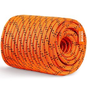 Double Braided Polyester Rope, 3/4 in x 220 ft, 24 Strands, 12700 LBS Breaking Strength Outdoor Rope