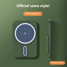 Power Bank Magsafe Magnetic Wireless Charger 5000 MA (Option: Green-5000 MA)