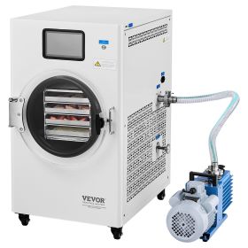 Vacuum Freeze Dryer Machine, 8.8-13.2 LBS/Batch Food Freeze Drying Machine with 4-Layer Trays, Vacuum Pump, Adjustable Timer and Temperature Cont (Color: White)